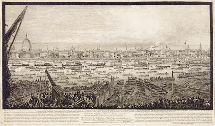 The Remains of Lord Nelson Conveyed up the Thames from Greenwich to Whitehall, 8th January 1806